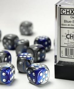 Gemini® 16mm d6 Blue-Steel/white Dice Block™ (12 dice)