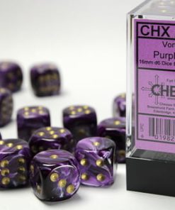 Vortex® 16mm d6 Purple/gold Dice Block™ (12 dice)