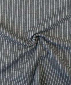 Baumwollstoff, Musselin, grau, offwhite, Streifen