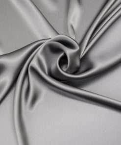 Seidenstoff, Satin, grau, uni