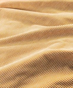 Jersey Baumwolle Microstreifen – curry/weiß