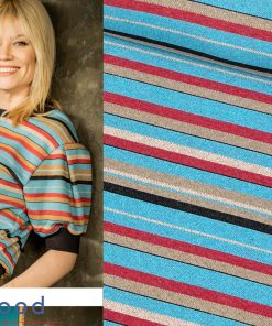 Fibre Mood 19 Jules und Arielle – Jacquard Stoff Strickware 5 farbenfrohe Streifen – Öko Tex 100