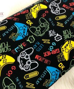 Bio Organic – French Terry – Sommersweat – Game Controller – Joystick (schwarz)