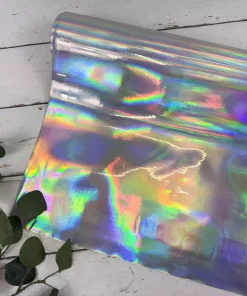Laminierter TPU-Stoff mit Spiegeleffekt Taschenstoff silber von Katia