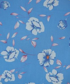 Mousseline Viskose Blumendruck – hellblau