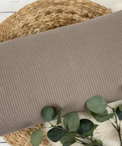 dünner Waffeljersey Stoff  – Uni taupe – Öko-tex-100