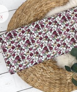 Webware / Baumwolle Öko-Tex-100 – Rosen (bordeaux/ecru)
